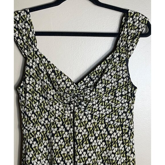 Tiana B Dress Black Green A-line Midi Comfy Fit Flare Preppy Fall Layers Women M - Picture 10 of 11